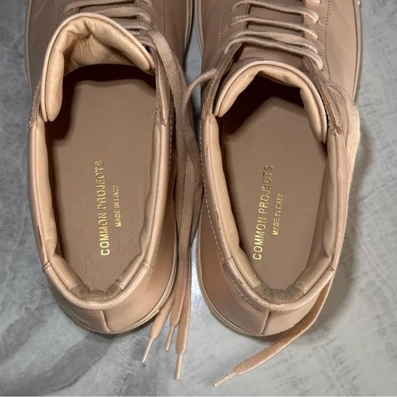 Common Projects Original Achilles Blush Pink Mid Top Leather Sneakers